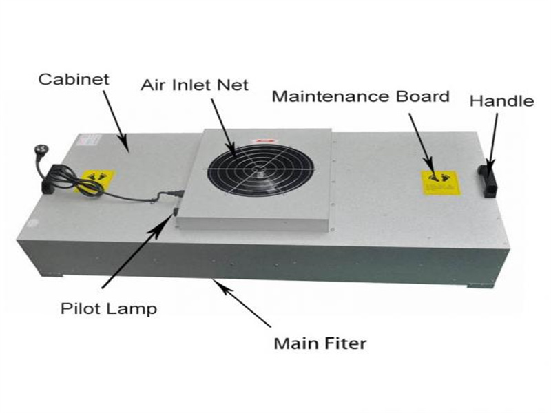 전자식 클린룸 팬 필터 유닛 (FFU)은 헤파 필터를 사용하여 공기 중의 오염 물질을 제거합니다